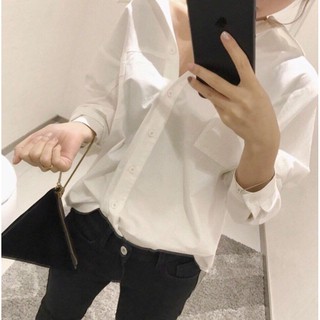 Sơ mi oversize 2 túi với form đẹp