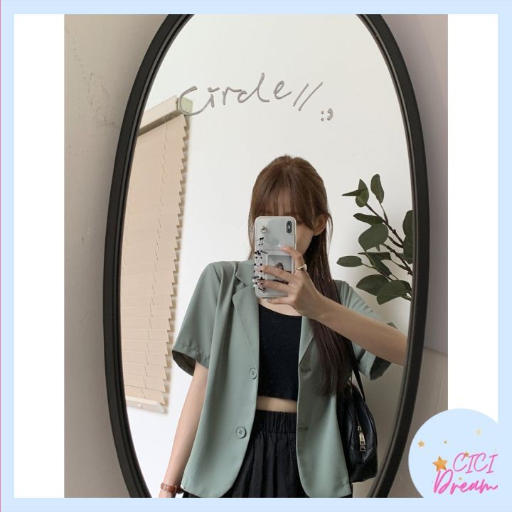 Áo BLAZER NGẮN TAY trơn kiểu dáng Croptop,  blazer  croptop nữ cộc tay dáng ngắn1 lớp style Hàn Quốc | BigBuy360 - bigbuy360.vn
