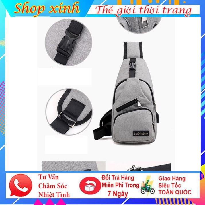Túi Đeo Chéo, Túi Vải Nam Canvas Có Cổng Sạc Tiện Lợi Phong Cách Thể Thao Thời Trang Hàn Quốc Đậm Chất Nam Tính. | BigBuy360 - bigbuy360.vn