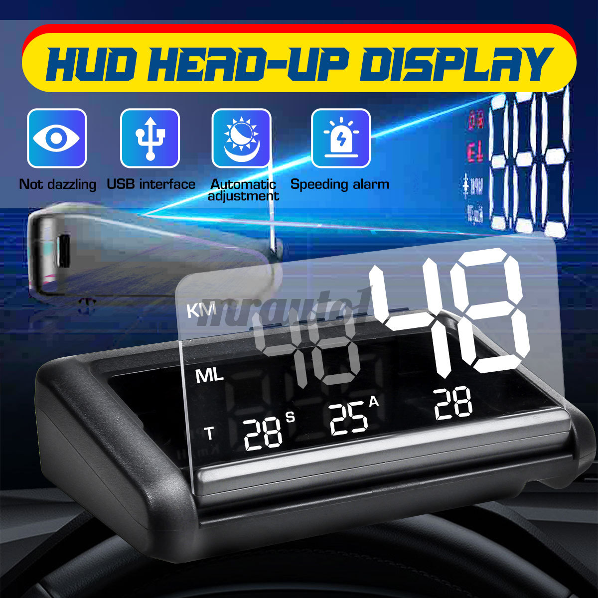 Đồng Hồ Hiển Thị Tốc Độ Hud Hd Cho Xe Hơi