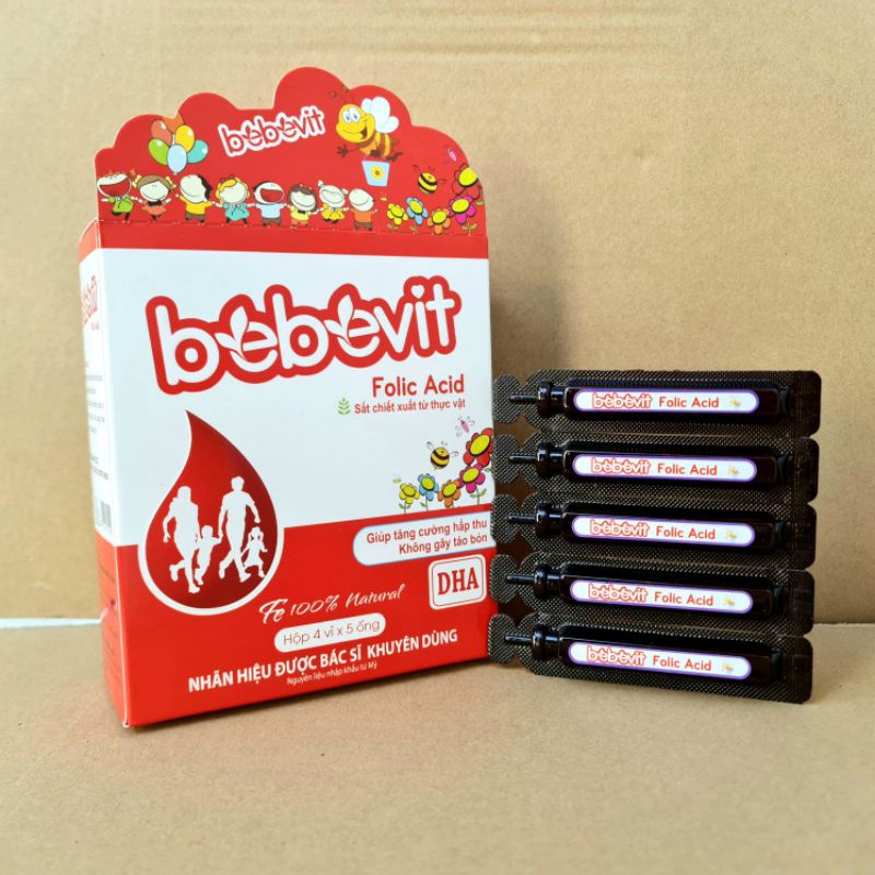 BEBEVIT FOLIC ACID bổ xung sắt và các thành phần thiết yếu cho quá trình tạo máu