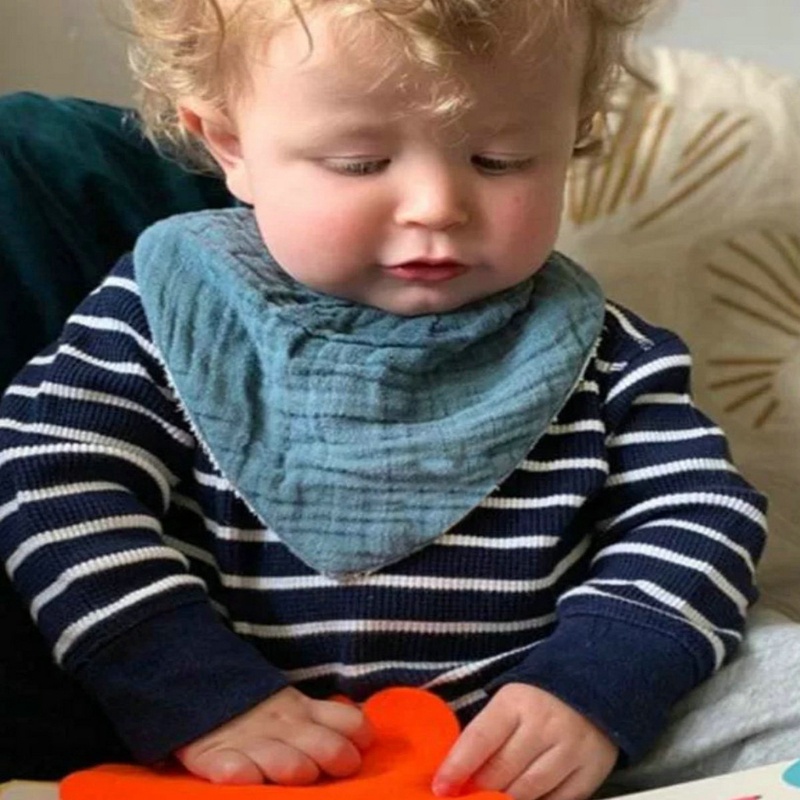 Yếm Ăn Tam Giác Vải Cotton Mềm Thấm Hút Tốt 17 Màu Lựa Chọn Dành Cho Em Bé