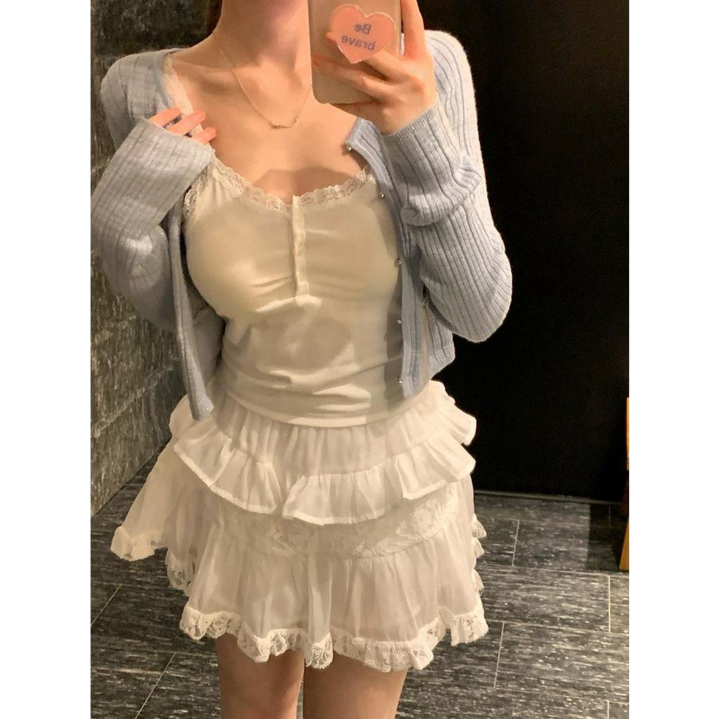 Váy Chữ A Lưng Cao Phối Ren Dáng Ôm Chống Nắng 63368