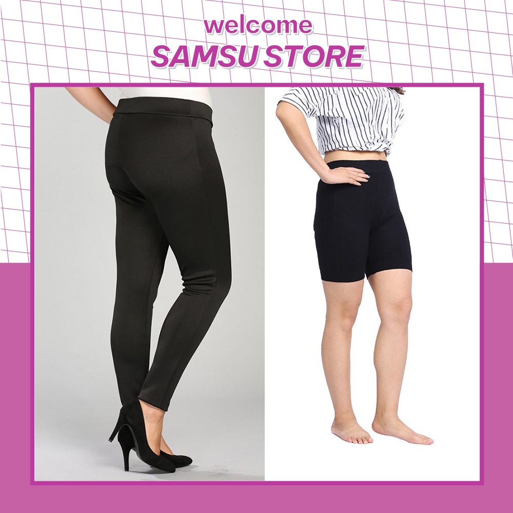 Quần legging đùi lửng ngố dài nâng mông cạp cao siêu hot siêu co giãn loại 1 big size 80kg 90kg 100kg