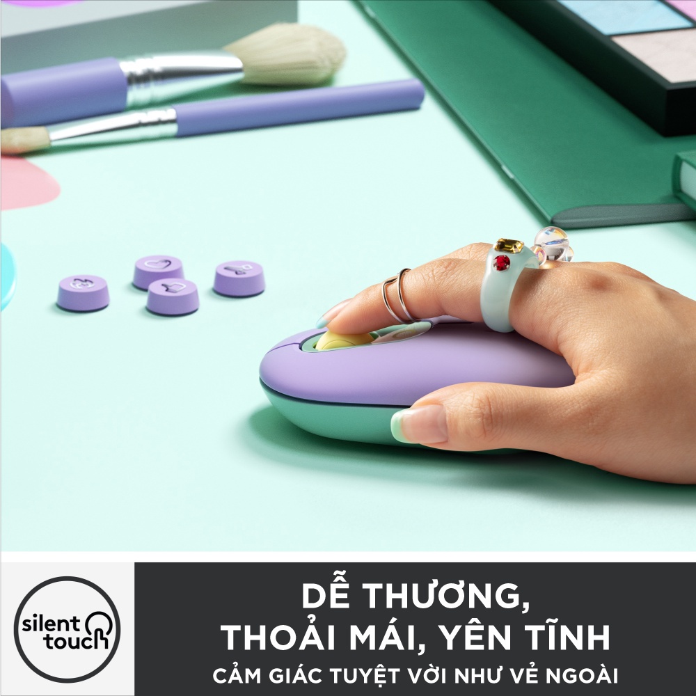 Chuột không dây Logitech POP MOUSE với emoji có thể tùy chỉnh - Hàng Chính Hãng