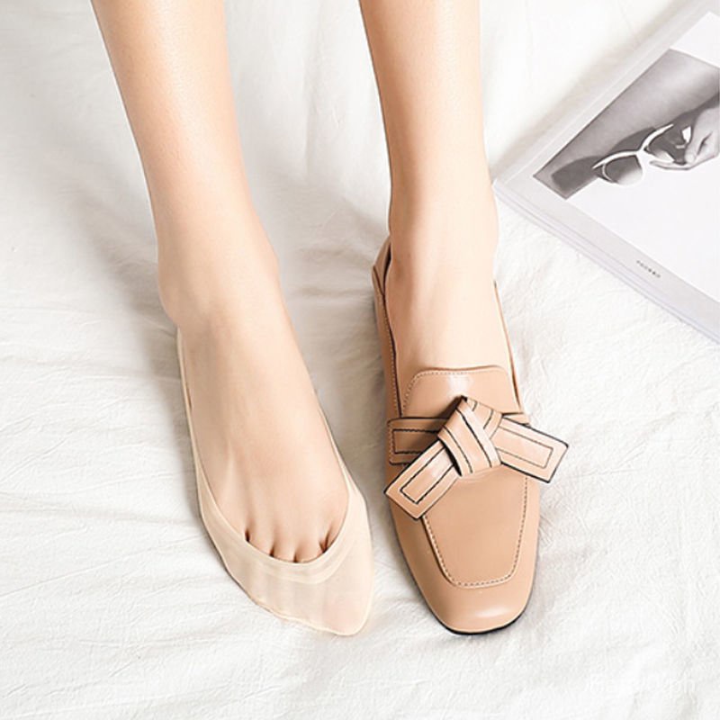 Vớ Cổ Thấp Vải Lụa Băng Mỏng Tàng Hình Chống Trượt Phong Cách Hàn Quốc Thời Trang Mùa Hè Cho Nữ