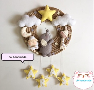 Bảng tên trang trí cho bé(vải dạ handmade)