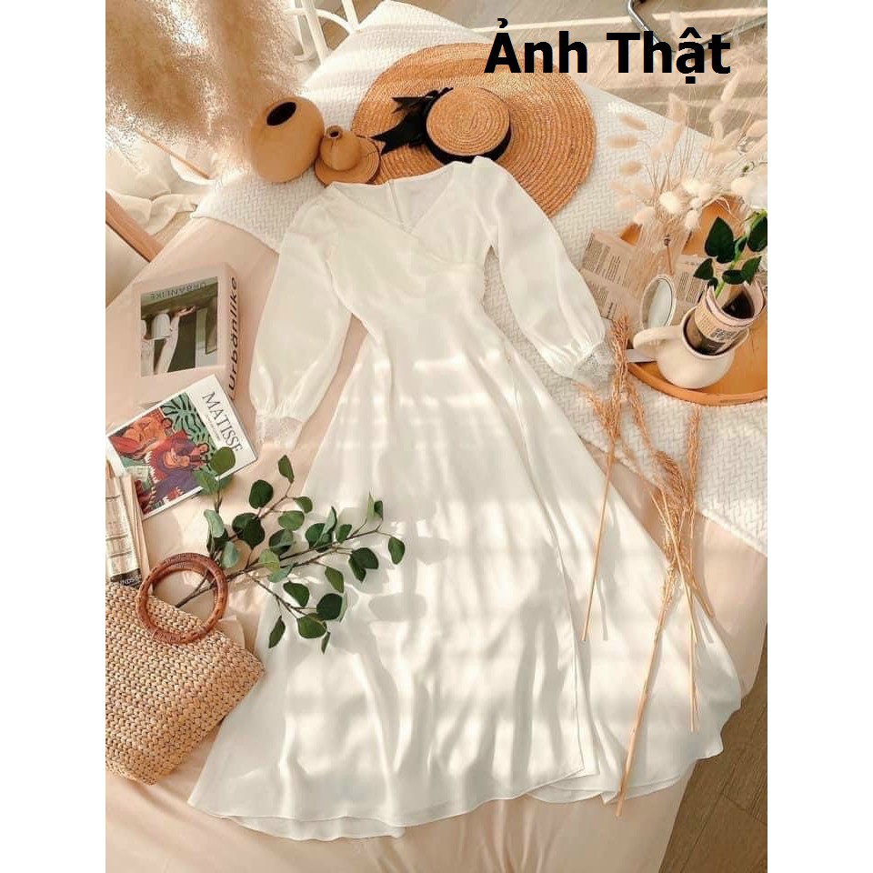 Đầm Dự Tiệc❤Đầm Nữ Đẹp Thiết Kế Form Xòe Cổ Chéo Phối Voan Đẹp Lung Linh SK100 | BigBuy360 - bigbuy360.vn