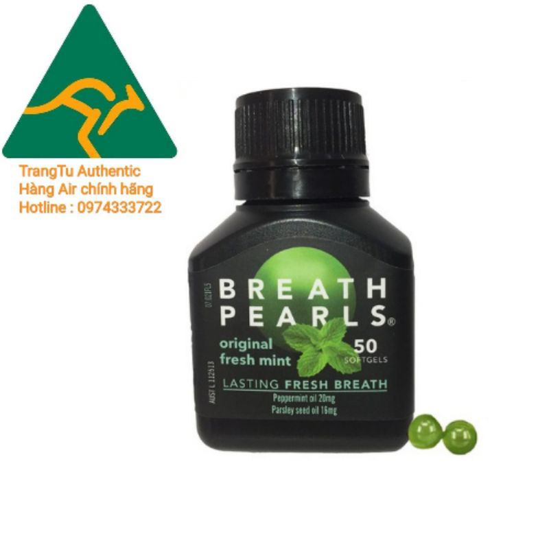 Viên thảo dược thơm miệng Breath Peals (50 viên chính hãng Úc) giúp ngừa hôi miệng