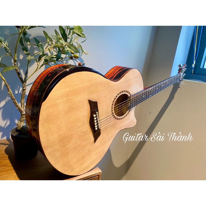 Đàn Guitar Acoustic Solid Top Chính Hãng ST.Real Guitar Sài Thành Mã ST-X4 Có Vát Bavel Thùng Đàn