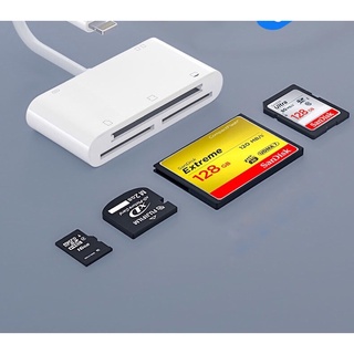 Đầu đọc thẻ nhớ 3 trong 1 Lightning sang SD, CF, XD cho iPhone Ipad tiện dụng.