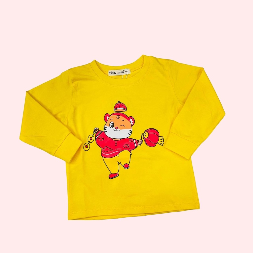 Áo tết dài tay cho bé trai bé gái bé trai chất liệu cotton mềm mại, quần áo AF KID cho bé diện chơi tết