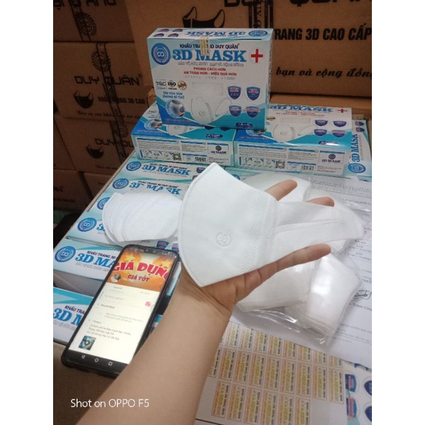 (3d mask) Hộp khẩu trang 3d mask chính hãng Duy Quân trắng 50 cái