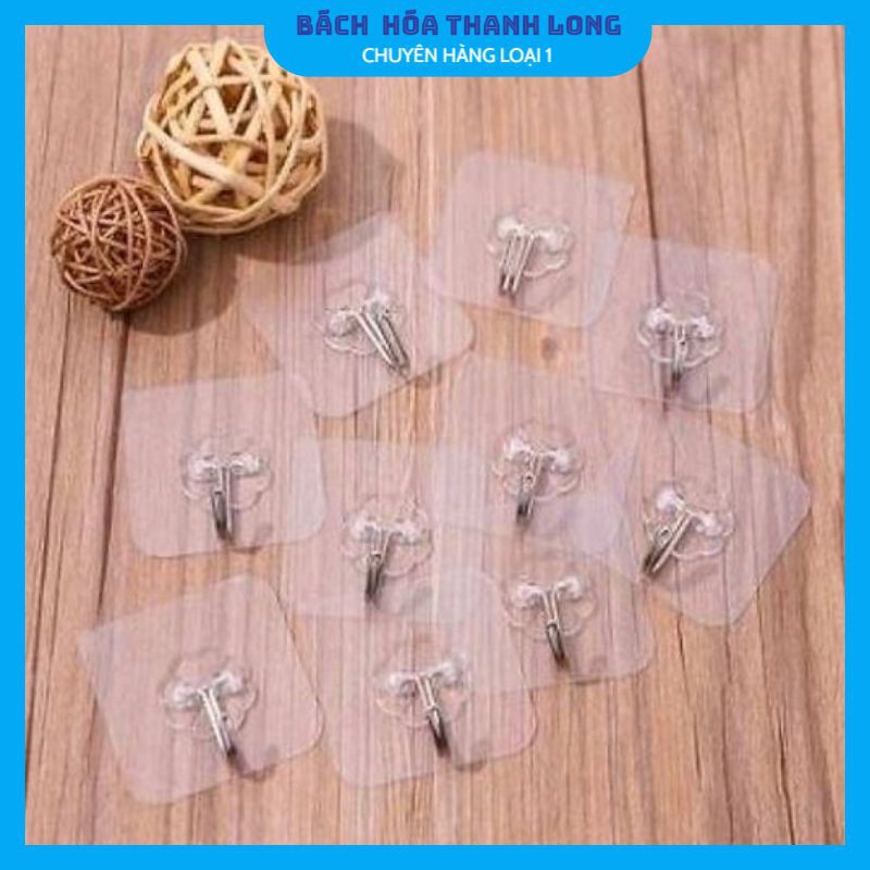 Móc Dán Tường Siêu Dính ❤️FREESHIP ❤️Móc DínhTường Trong Suốt Chịu Lực Tốt Treo Tường Chắc Chắn 6x6 cm.