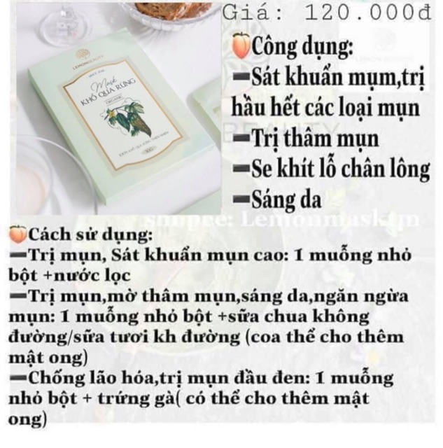 [Mua 1 tặng 4]LEMON MASK-BỘT KHỔ QUA RỪNG VÀ TẢO BIỂN HANDMADE | Thế Giới Skin Care