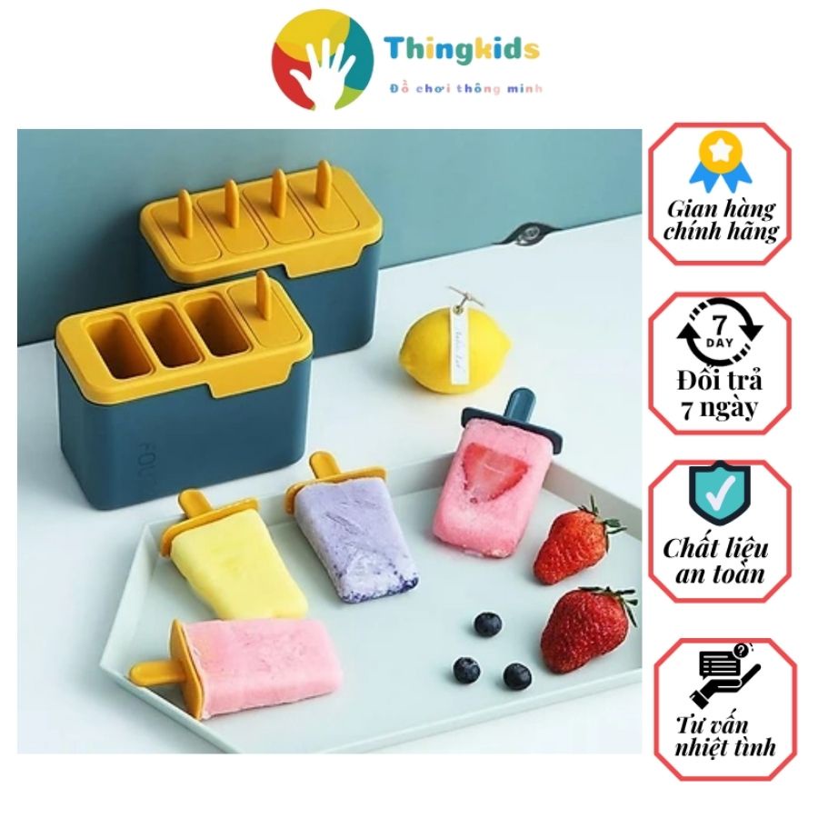 Khuôn làm kem 4 ngăn tiện lợi, xinh xắn giúp giải nhiệt mùa hè - Thingkdis