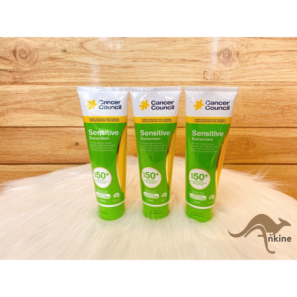 Kem Chống Nắng SENSITIVE 110ML Cancer Council cho da Nhạy Cảm SPF 50+