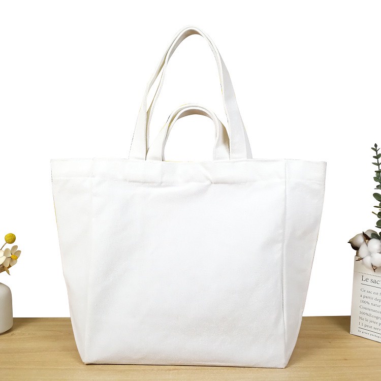 Túi tote HAZIN size lớn vải canvas ulzzang unisex in chữ có khoá miệng ngăn phụ đi học đi chơi đựng vừa khổ a4