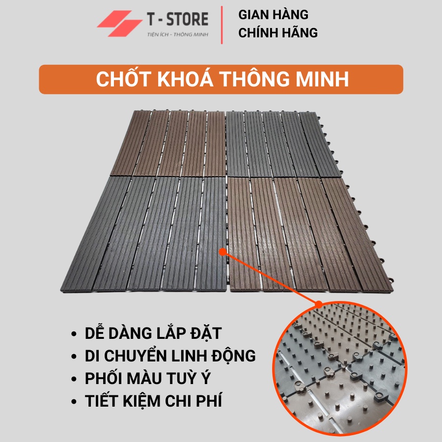 Vỉ Nhựa Lót Sàn Ban Công SIENNA Basic Trang Trí Hồ bơi, Nhà Tắm, Sân Vườn