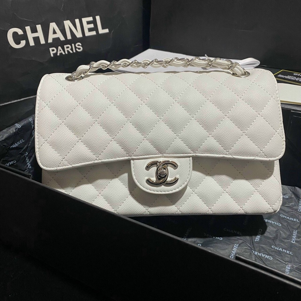 Túi đeo chéo Chan clas SP da caviar đủ 2 tag size 25 Fullbox/Túi xách Chan clas SP da hạt đủ 2 tag Fullbox size 25
