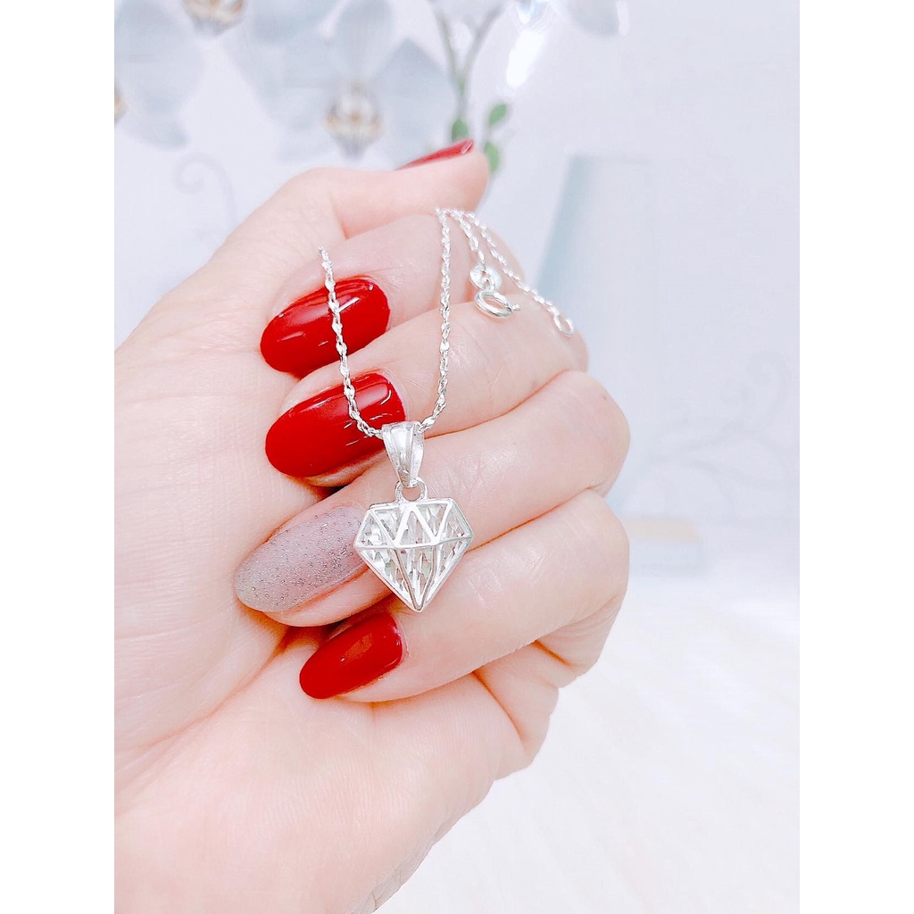 Dây mặt nữ - dây mặt nữ bạc ta - mặt kim cương mẫu dây mới