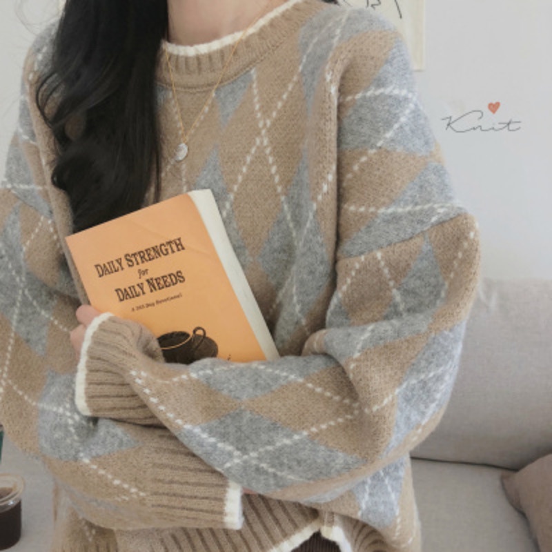 Áo khoác sweater dày dáng rộng dệt kim phong cách lười thời trang Hàn Quốc cho nữ 176179 | BigBuy360 - bigbuy360.vn