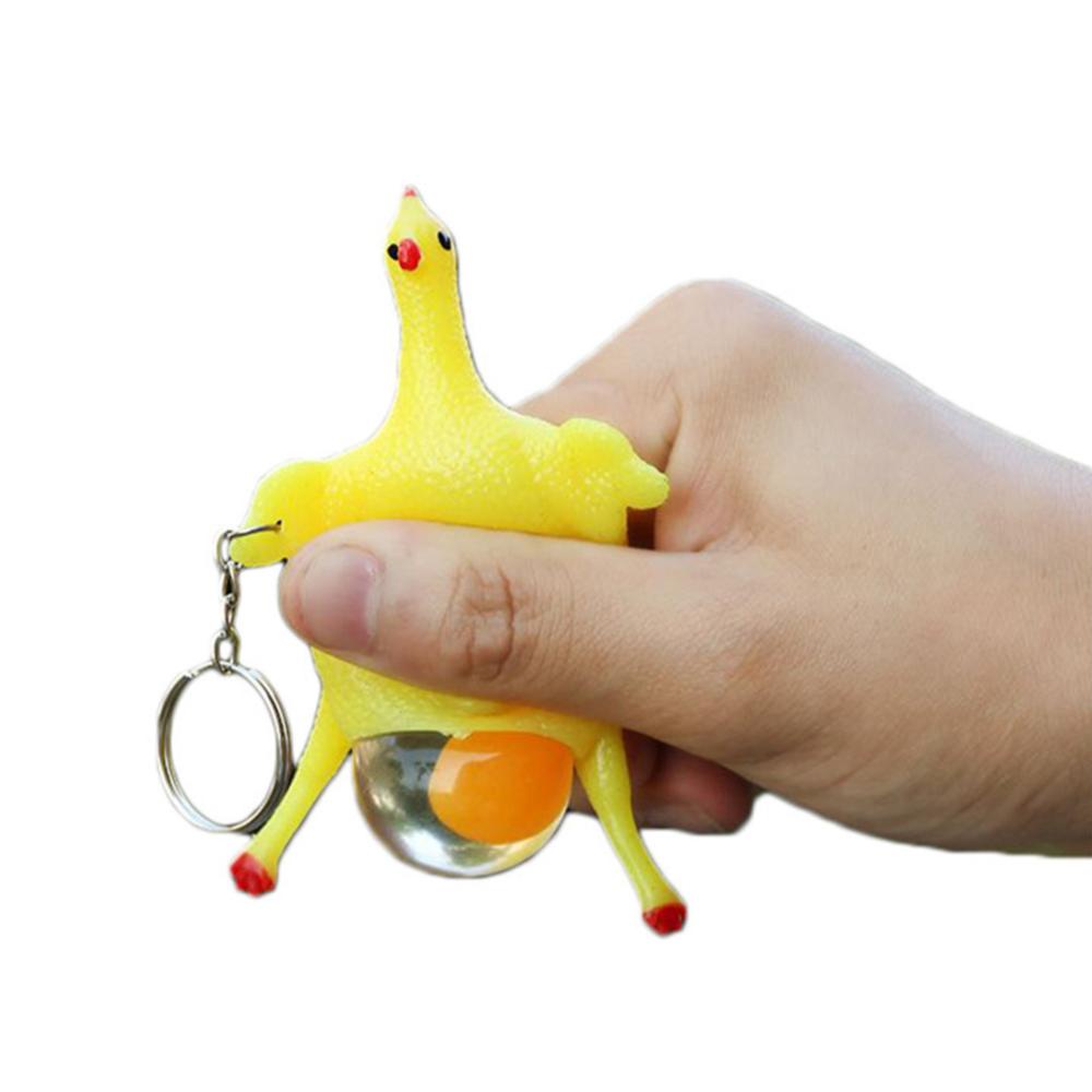 Móc Khóa Hình Gà Đẻ Trứng Vui Nhộn Bằng Silicone L1R7