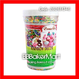 Cốm MÀU dài Rainbow Decor PREMIER WIN - Hủ 500gr