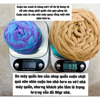 Combo 10 cuộn Len Nhung đũa (len bông sữa)
