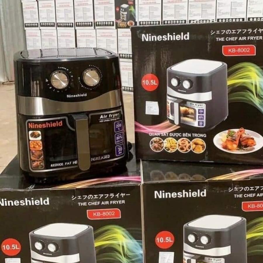 [MỚI]Nồi Chiên Không Dầu 10.5L NINESHIELD - Có Đèn LED - Thiết Kế Mặt Kính - Chính Hãng - Bảo Hành 12 Tháng