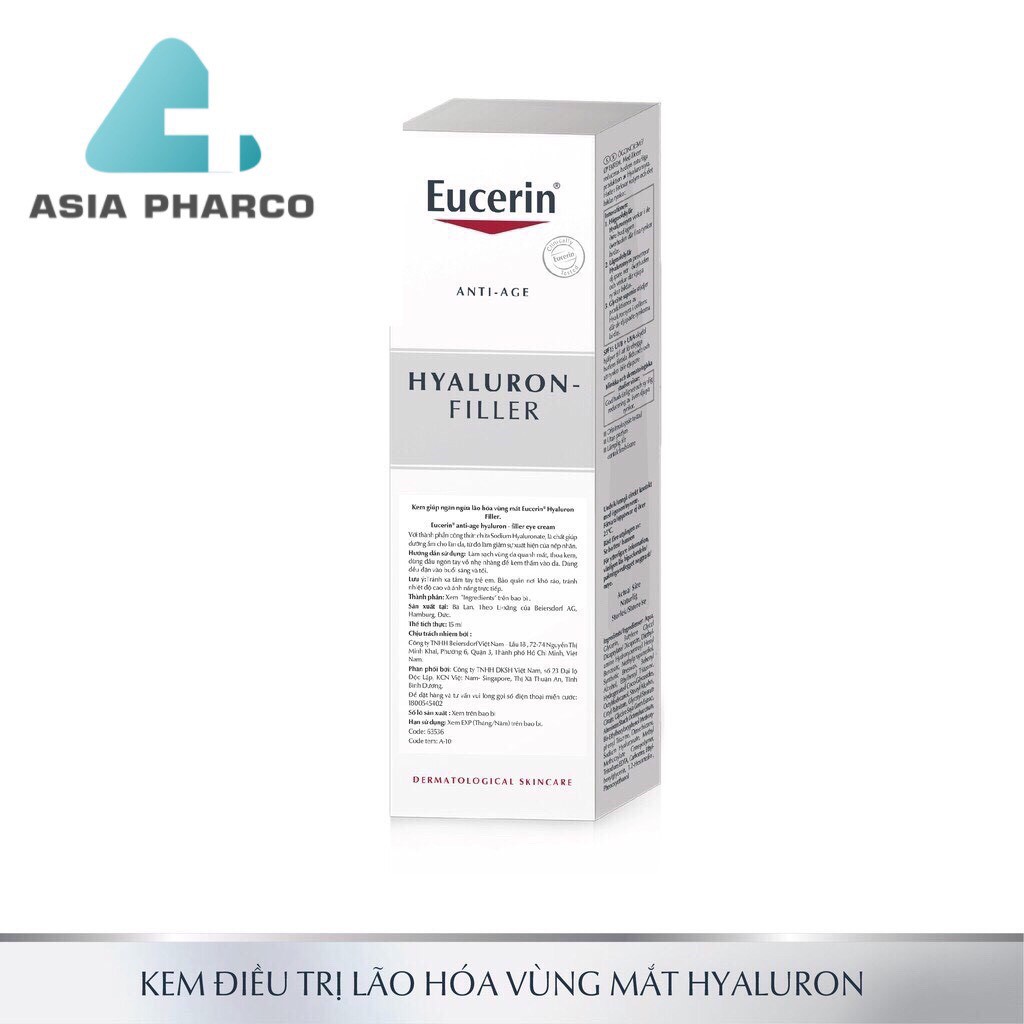 Kem dưỡng ngăn ngừa lão hóa vùng mắt Eucerin anti-age hyaluron filler eye treatment 15ml