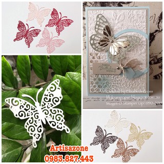 Bướm giấy size lớn (8cm x 8cm) - Trang trí scrapbook, album, thiệp... - (04 chiếc hoặc 10 chiếc)