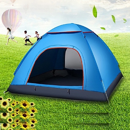 Lều cắm trại tự bung, lều du lịch cho 2-6 người chống mưa chống muỗi gấp gọn tiện lợi, phụ kiện dã ngoại picnic 1,5x2m