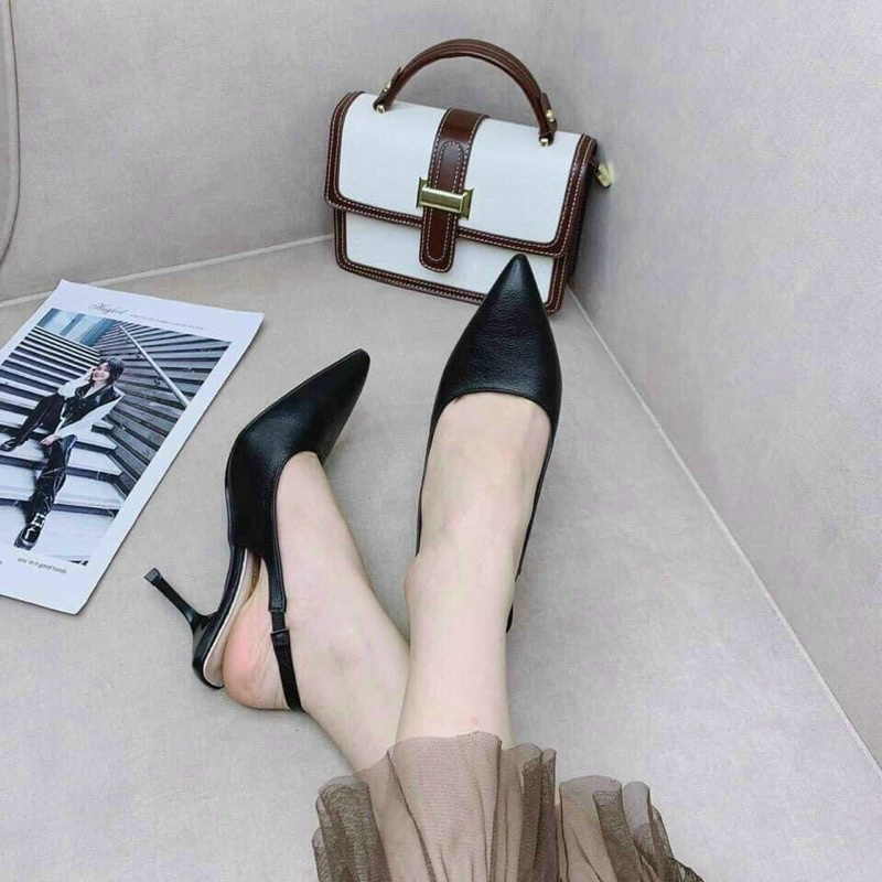 Giày cao gót mũi nhọn, sandal bít mũi nữ 7p