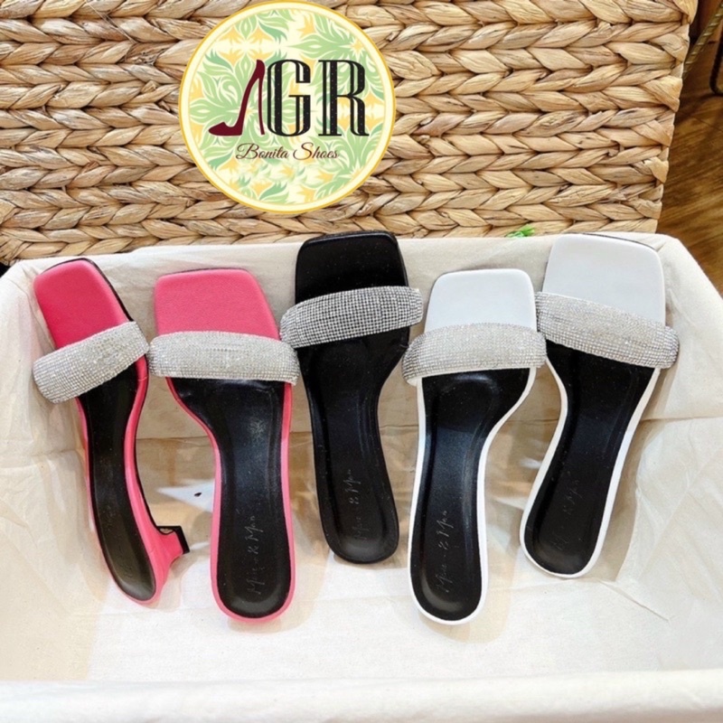 Guốc bản đá sáng siêu xinh gót ú 2 cm