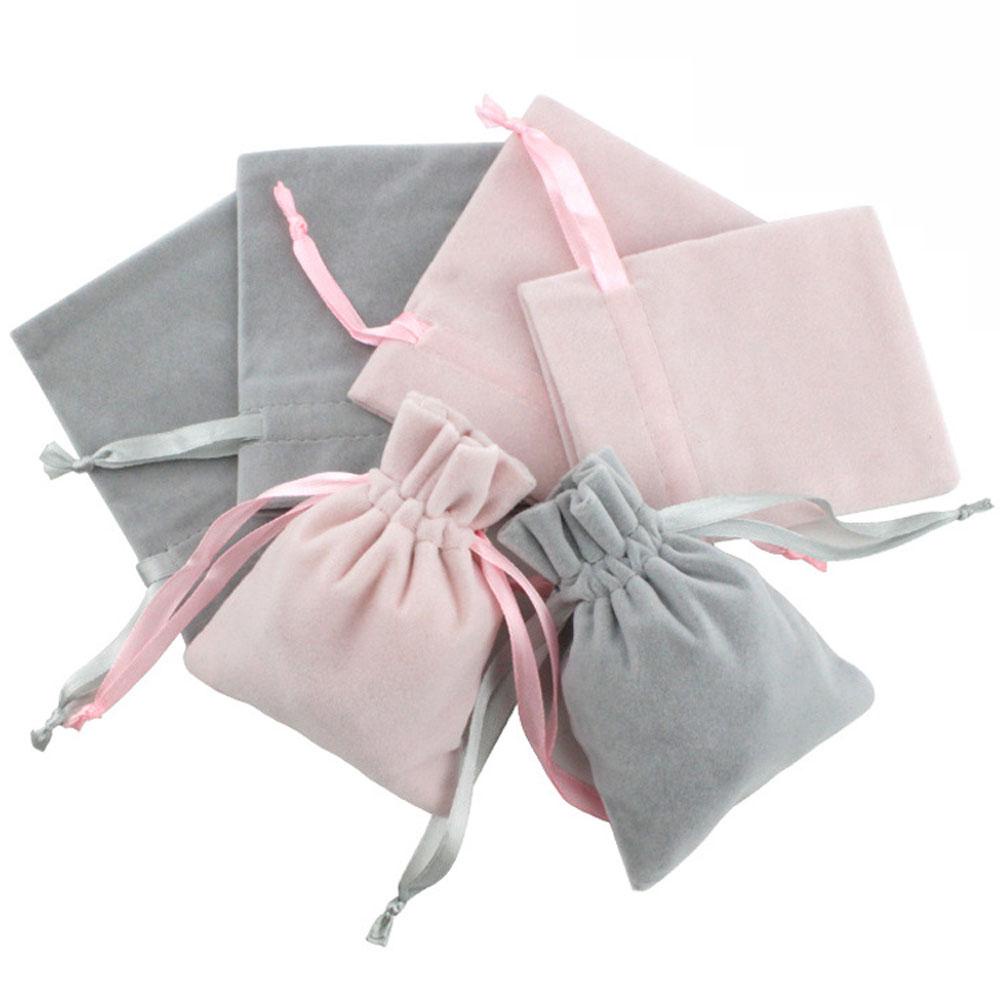 PEWANY Set 5 Túi Nhung Đựng Trang Sức Màu Hồng Kích Thước 8x10cm