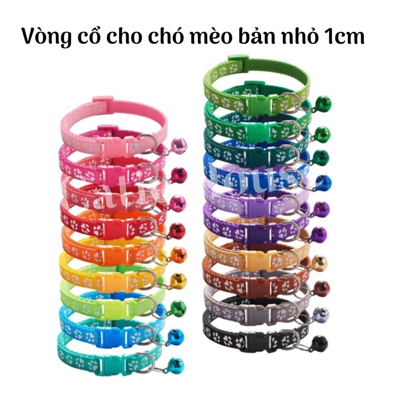 [Giao ngay HOẢ TỐC] Vòng cổ họa tiết chân cún cho chó mèo dưới 8kg 1cm