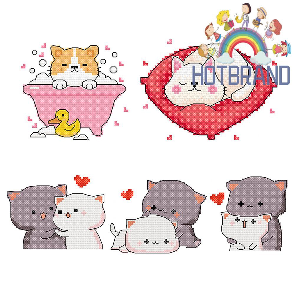 Tranh Thêu Chữ Thập 11ct Tự Làm 25x20cm Hình Động Vật Dễ Thương