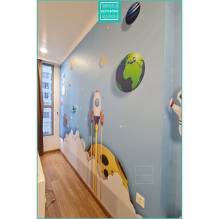 Decal trang trí cho bé 𝐒𝐄𝐓 𝐑𝐨𝐜𝐤𝐞𝐭 𝐟𝐥𝐲𝐢𝐧𝐠 𝐬𝐩𝐚𝐜𝐞