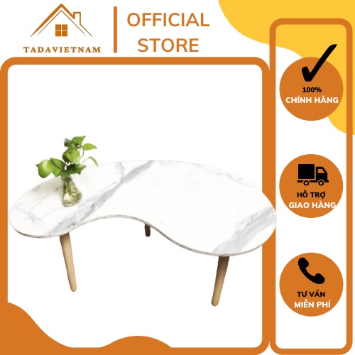 Bàn sofa TADA phòng khách kiểu dáng sang trọng hình CỦ LẠC với chân GỖ tự nhiên chắc chắn