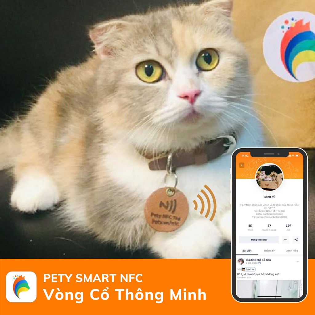 Vòng cổ thông minh định danh Thú Cưng và hỗ trợ tìm Chó Mèo lạc