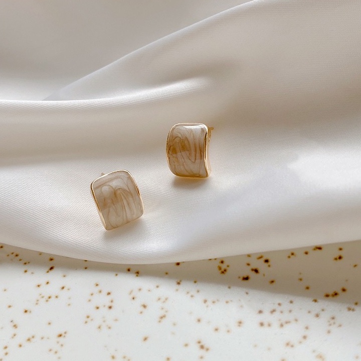 Bông Tai Mạ Bạc 925 Thiết Kế Đơn Giản Thời Trang Phong Cách Hàn Quốc Cho Nữ