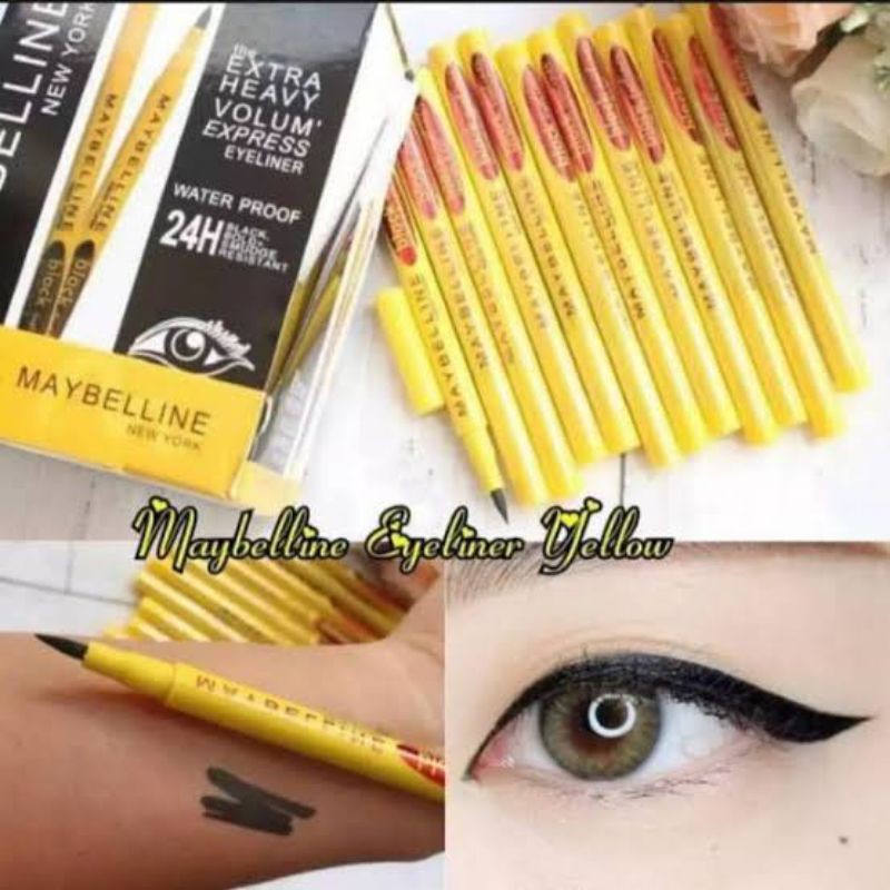 (hàng Mới Về) Bút Kẻ Mắt Maybelline Màu Vàng Đồng
