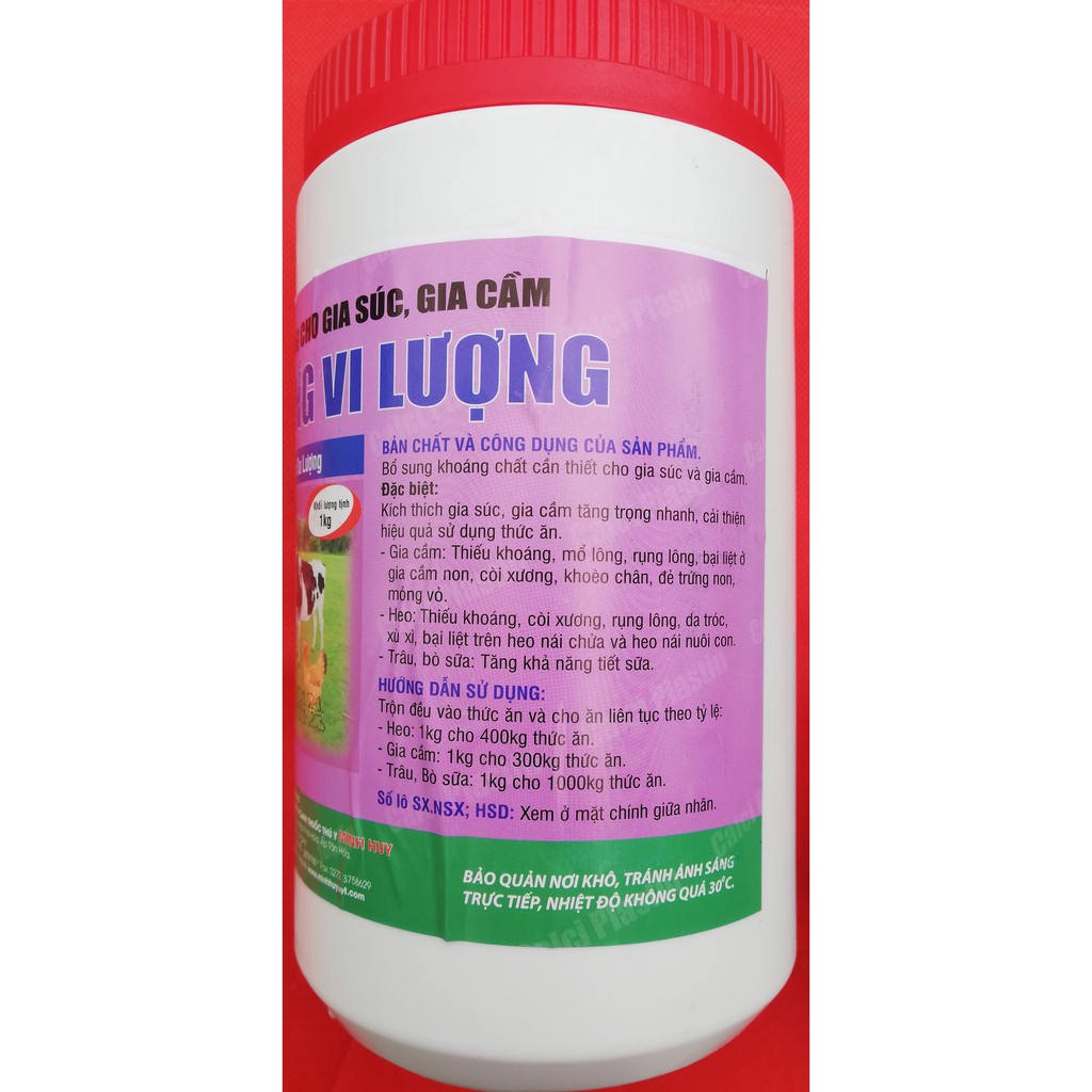 1kg CALCI-KHOÁNG VI LƯỢNG Thức ăn bổ sung khoáng cho gia súc, gia cầm, chó mèo, chim cảnh