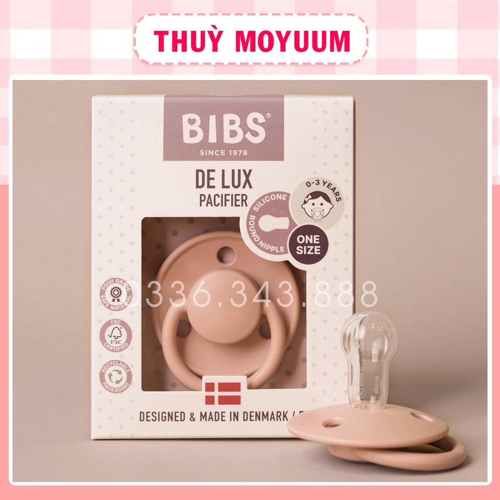 Ti giả BIBS Delux Silicon cho bé 0-3 tuổi nhập khẩu Đan mạch chính hãng