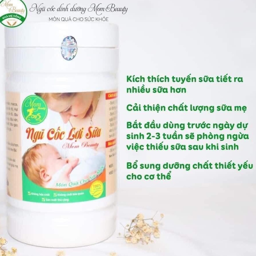 Ngũ Cốc Lợi Sữa Cao Cấp Mombeauty 25 Loại Hạt Giúp Sữa Mẹ Dồi Dào, Sữa Đặc Thơm Sữa Nhanh Về, Hộp 1kg