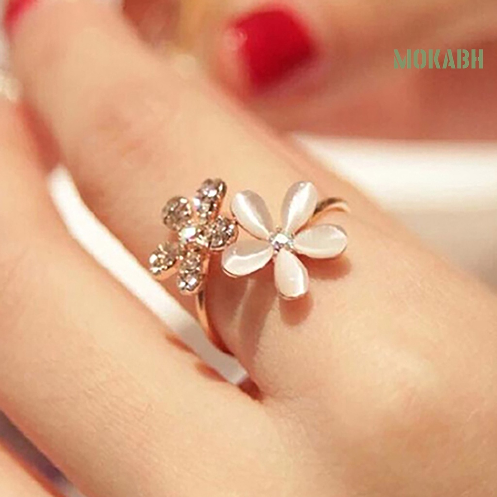 Nhẫn Hở Đính Đá Opal Nhân Tạo Trọng Lượng Nhẹ Tùy Chỉnh Thời Trang Cho Nữ