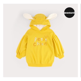 Áo hoddies nỉ da cá mũ tai thỏ Petit chien Hej. HA3557