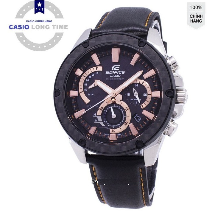 Đồng Hồ Nam Casio Edifice EQS-910L-1AVUDF Dây Da Màu Đen - Gờ Cacbon - Pin Năng Lượn