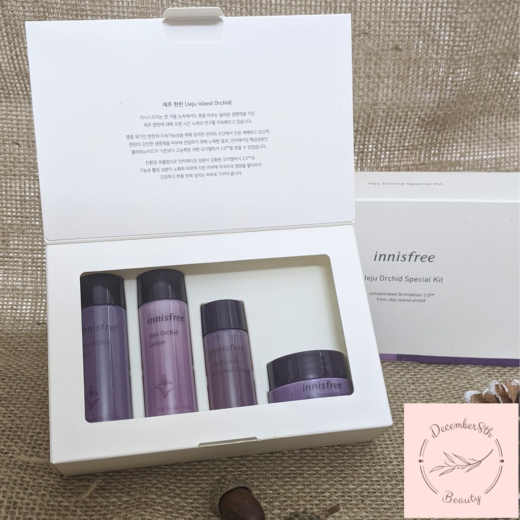 Bộ 4 Sản Phẩm Dưỡng Da Mini Chống Lão Hóa Innisfree Jeju Orchid Special Kit